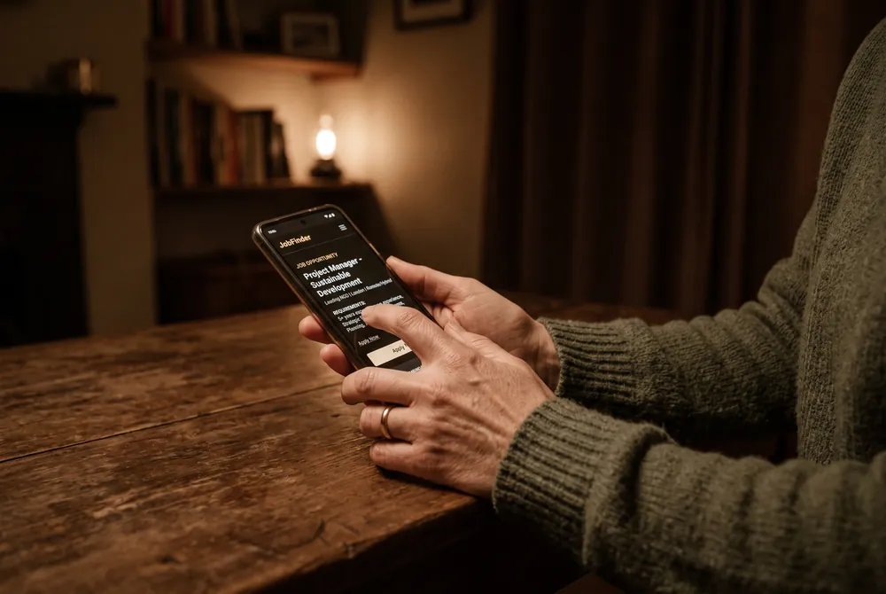 Mains tenant un téléphone, annonce lue la nuit